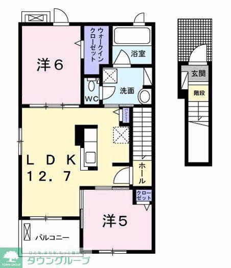 クレインガーデン(2LDK/2階)の間取り写真