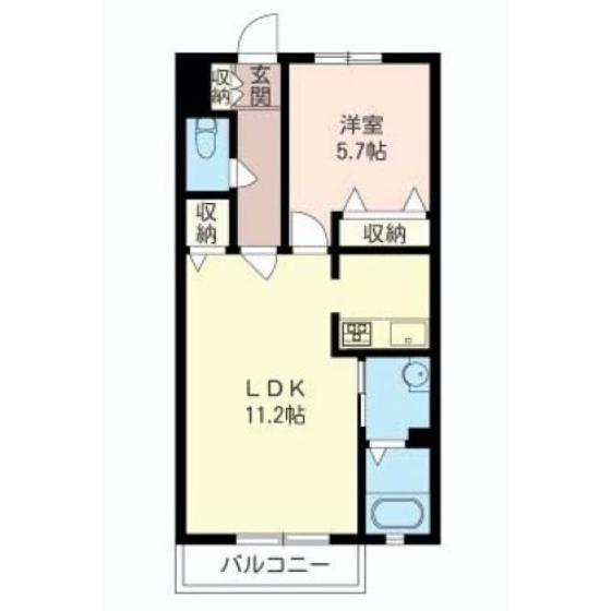 グレイス日吉台西(1LDK/1階)の間取り写真