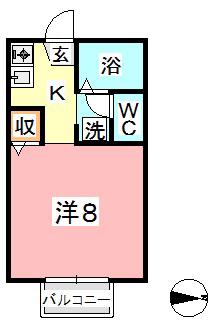 フレール総社(1K/2階)の間取り写真