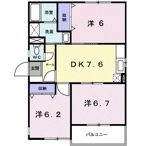 ブランシェ高森(3DK/2階)の間取り写真