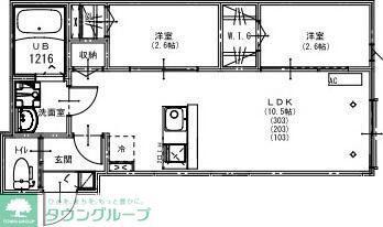 KEIAI RESIDENCE 新所沢(2DK/3階)の間取り写真