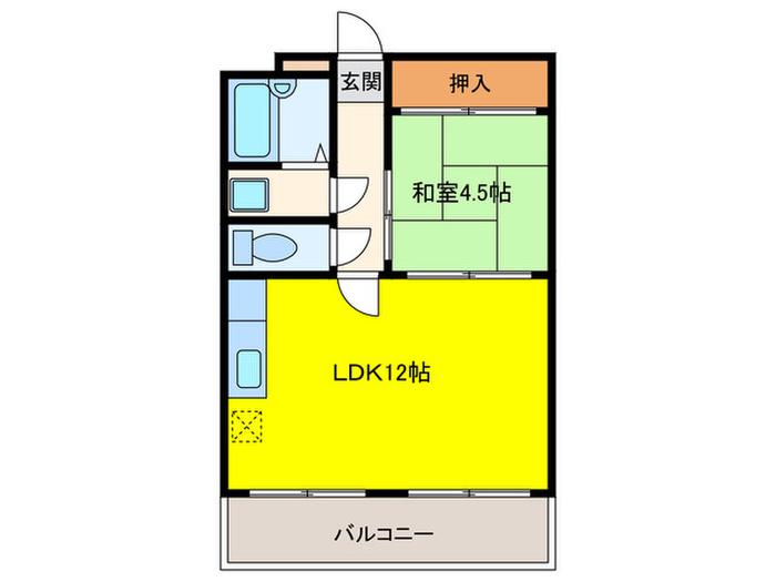 TMコーポ(1LDK/3階)の間取り写真
