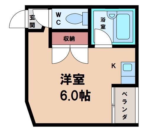 第6大朋マンション(ワンルーム/4階)の間取り写真