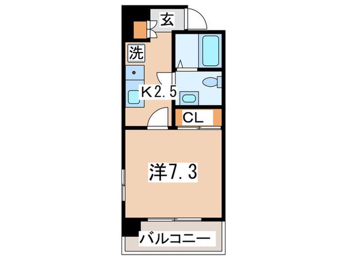 BRIS登戸(1K/6階)の間取り写真