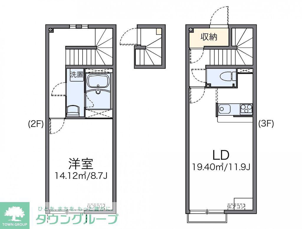 レオネクストU(1LDK/2階)の間取り写真