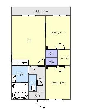 ライラックII(2LDK/2階)の間取り写真