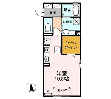 ヤンガー佐野(ワンルーム/1階)の間取り写真