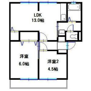 サンライフ雅(2LDK/2階)の間取り写真