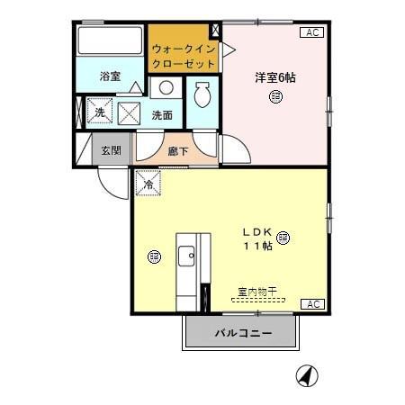 メリオル木曳野(1LDK/2階)の間取り写真