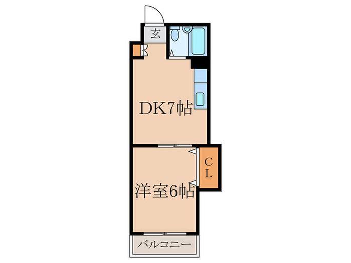 プリンス鷺宮(1DK/1階)の間取り写真