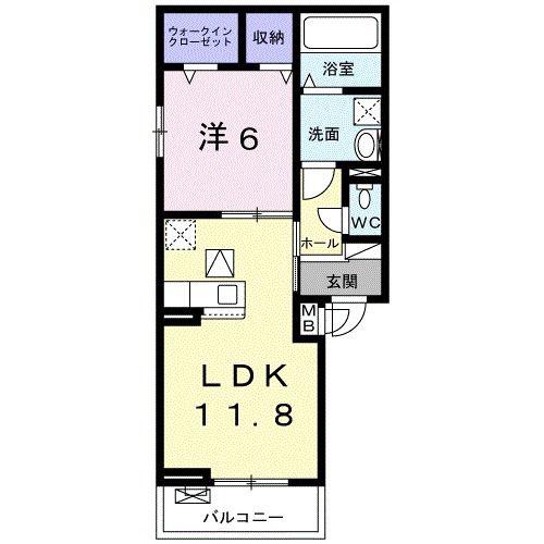 グレイス森小路(1LDK/1階)の間取り写真