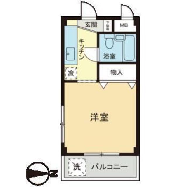 メゾンパール豊玉(ワンルーム/1階)の間取り写真