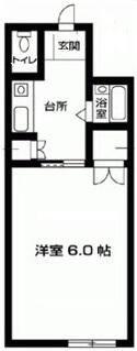 クロノス南矢名2番館(1K/2階)の間取り写真