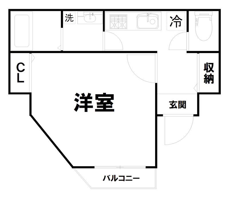 HABITATION西洞院(1K/2階)の間取り写真