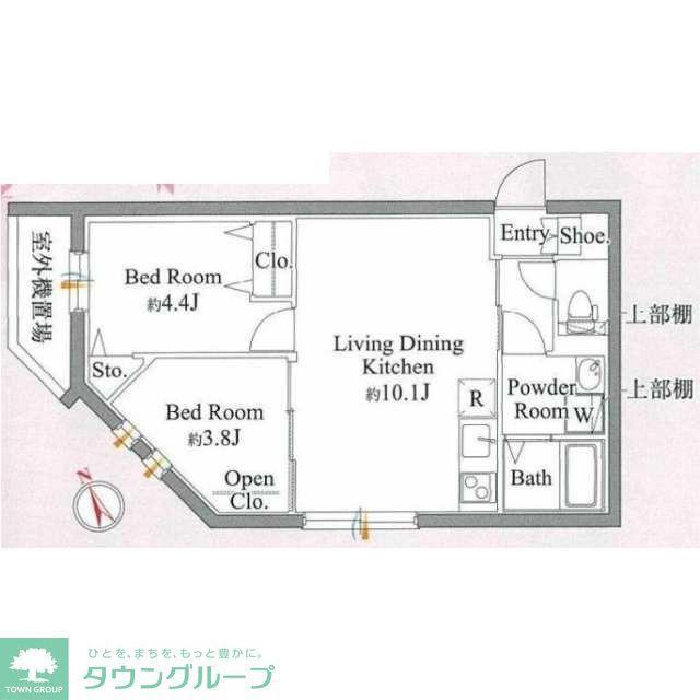 CASA PIAZZA 中野松が丘(2LDK/3階)の間取り写真
