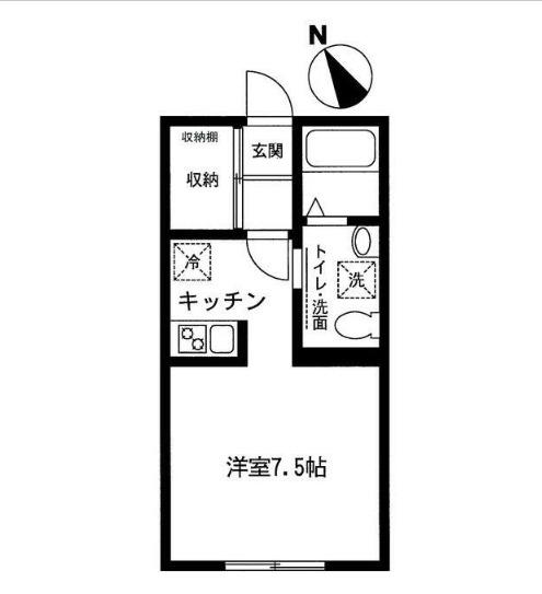 アルソスⅠ(1K/3階)の間取り写真