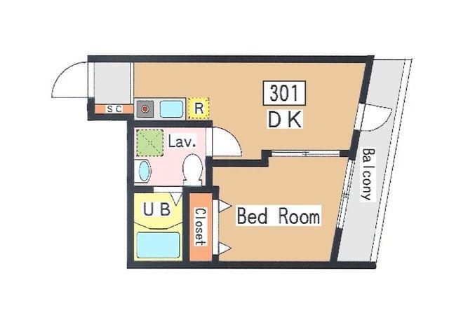 THEOXFORDFLAT(1DK/2階)の間取り写真