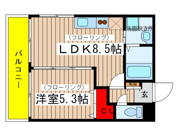 NAMEKI MANSION(1LDK/1階)の間取り写真