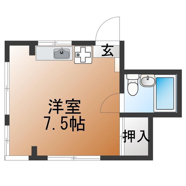 イシイハウス(ワンルーム/2階)の間取り写真