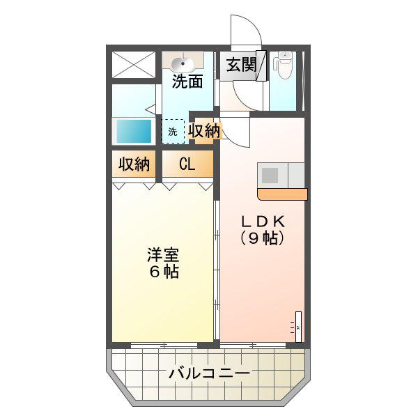 チェリーブラッサム(1LDK/3階)の間取り写真