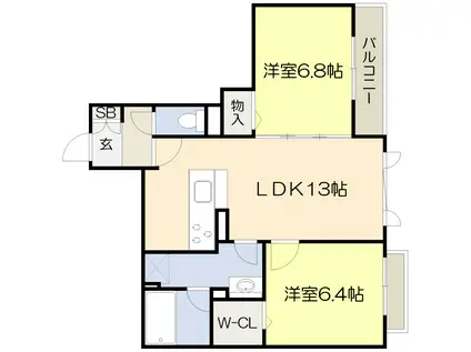 コロナ ビアンカ(2LDK/3階)の間取り写真