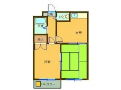 パインハイツ(2DK/2階)の間取り写真