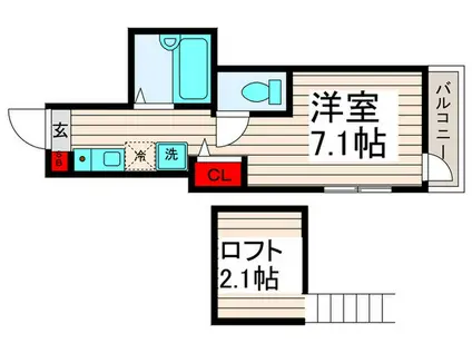 ブランクレール西新井(ワンルーム/2階)の間取り写真