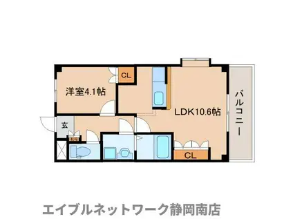 ラフィネII(1LDK/2階)の間取り写真