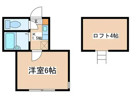 パル東橋本(1K/1階)の間取り写真