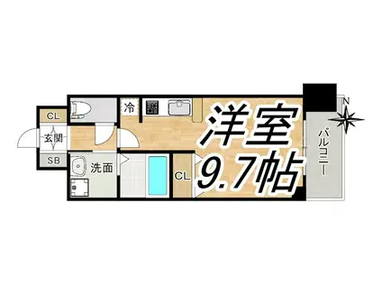 グランカーサ梅田北(1K/14階)の間取り写真