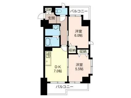 グランシャリオ(2DK/3階)の間取り写真