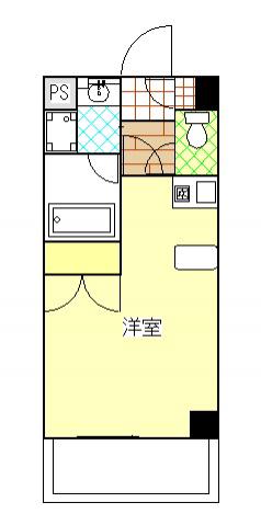 福地産業西十日市ビル(ワンルーム/2階)の間取り写真