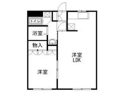 サンパレス(1LDK/2階)の間取り写真