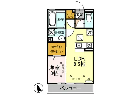 D-ROOM アルカサル105(1LDK/1階)の間取り写真