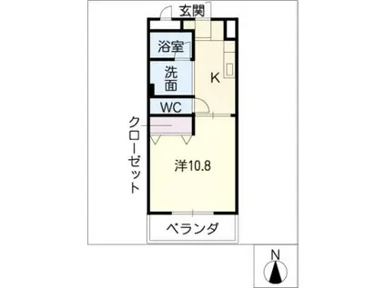 T・II(1K/1階)の間取り写真