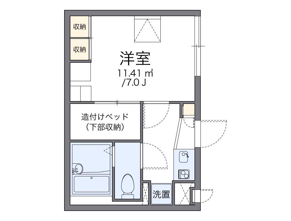 レオパレスドミールブラシェ(1K/1階)の間取り写真