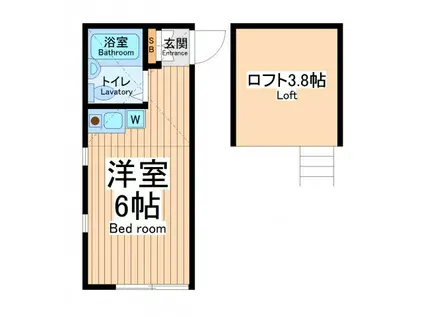 ユナイトステージ鹿島田ライフテリア(ワンルーム/1階)の間取り写真