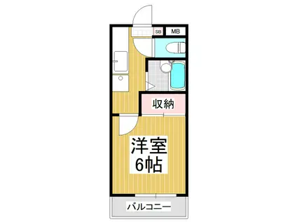 サンサイド7(1K/3階)の間取り写真