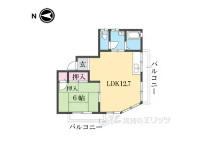大広ビル(1LDK/2階)の間取り写真