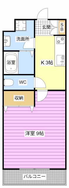 AKOYA・PERLE・SUN(1K/1階)の間取り写真
