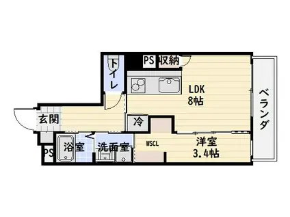 KANOA(1LDK/3階)の間取り写真