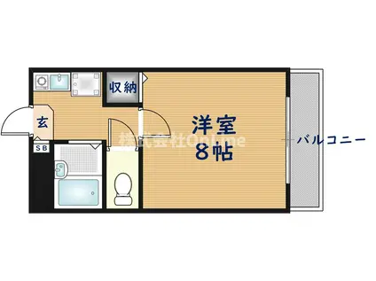 ニシシンヴィレッジC棟(1K/3階)の間取り写真