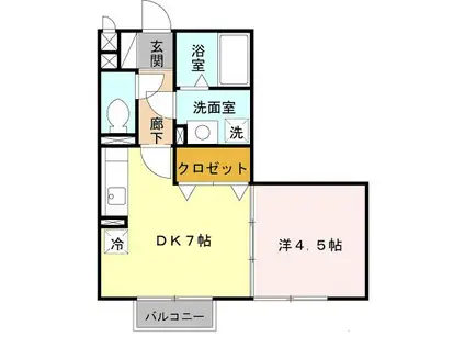 シンコーモナリエ(1DK/2階)の間取り写真