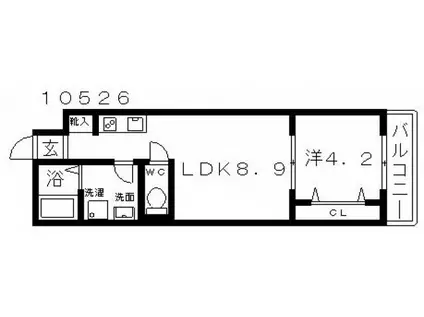 MARK VILLA 藤井寺(1LDK/3階)の間取り写真