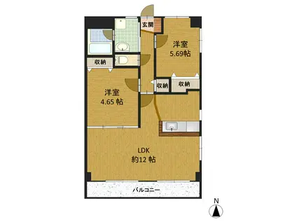 ルミエール 今(2LDK/3階)の間取り写真