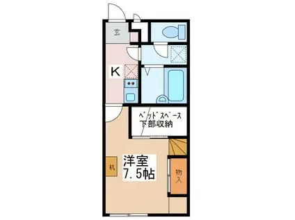 グリーンハウス(1K/2階)の間取り写真