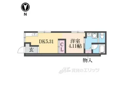 FUKUIBUNKA&TRUNK(1DK/2階)の間取り写真