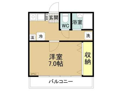 名鉄名古屋本線 東岡崎駅 徒歩2分 4階建 築20年(1K/3階)の間取り写真