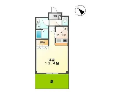 コスモスウィート(1K/1階)の間取り写真