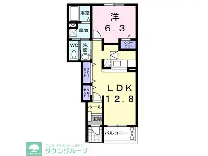 セレノ・カーサ・S I(1LDK/1階)の間取り写真